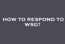 How to React to WSG