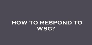 How to React to WSG