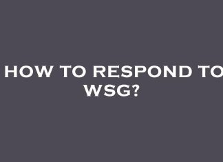 How to React to WSG